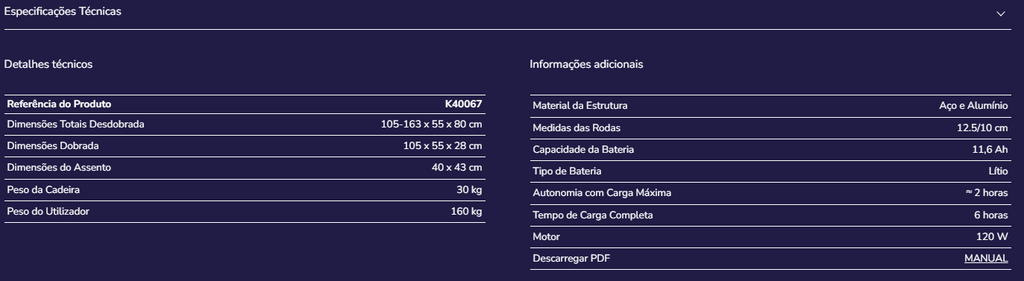 Cadeira elevatória portátil K40067
