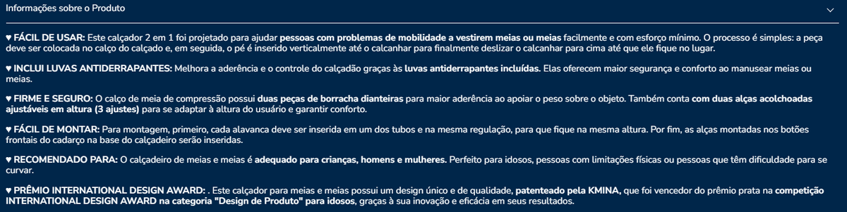 Calçadeira de meias K40070