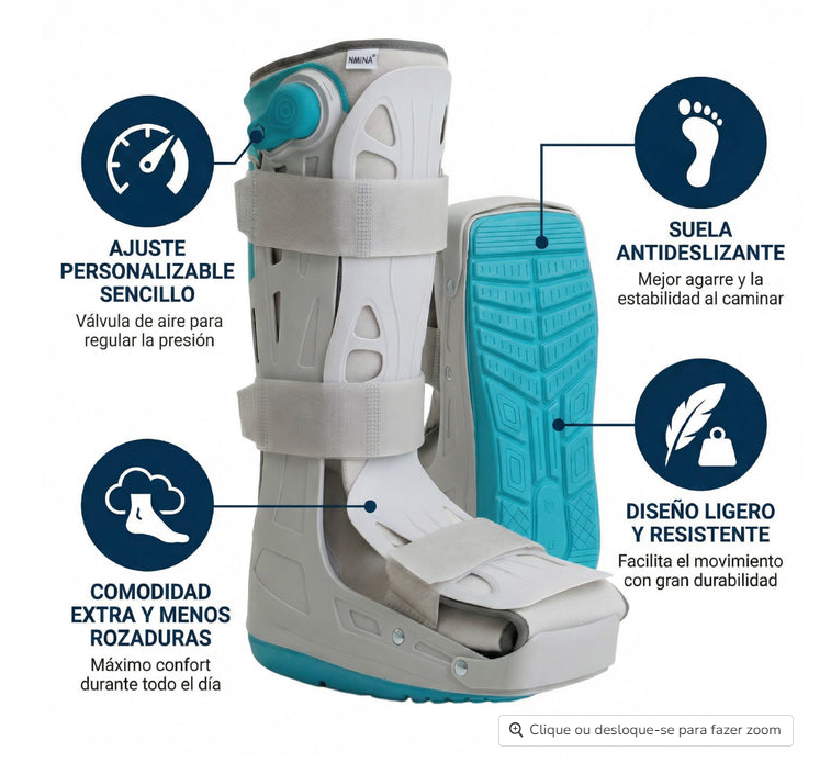 Bota Walker Larga, Bota Ortopédica Ajustável KMINA | K60001 K60002 K60003
