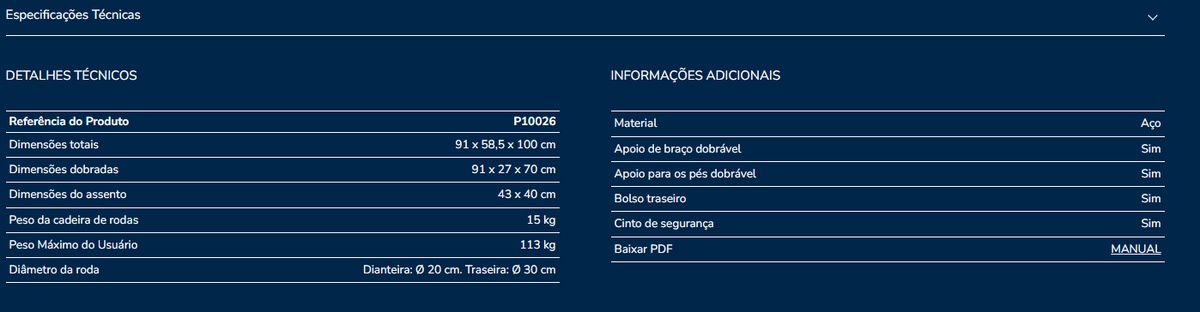 Cadeira de rodas Kmina P10026