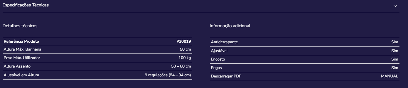 Cadeira de banho P30019