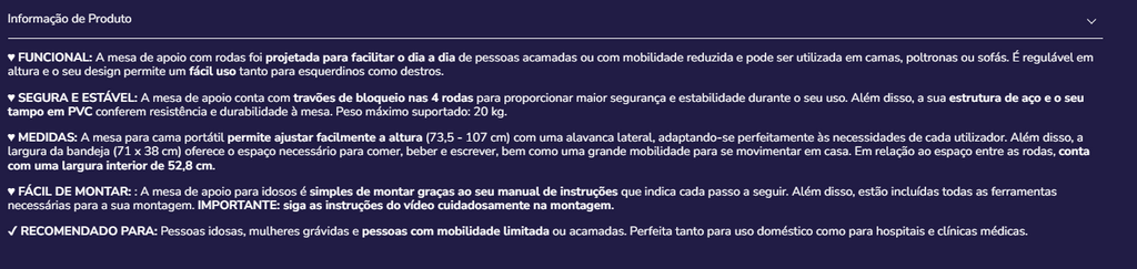 Mesa de apoio P40024