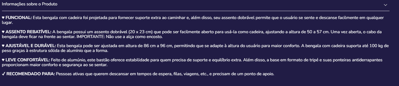 Bengala com assento K10058