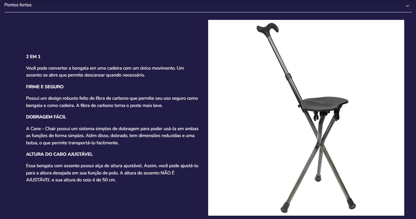 Bengala com assento K10059