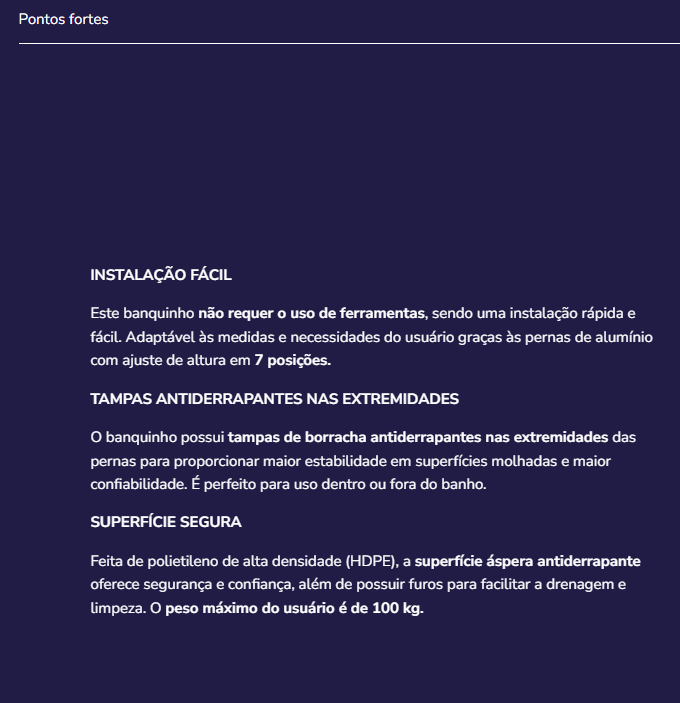 Banco de banho  P30002