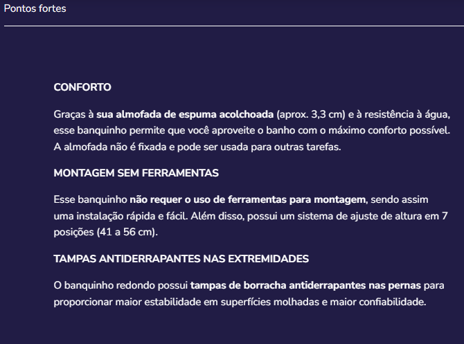 Banco de banho K30027