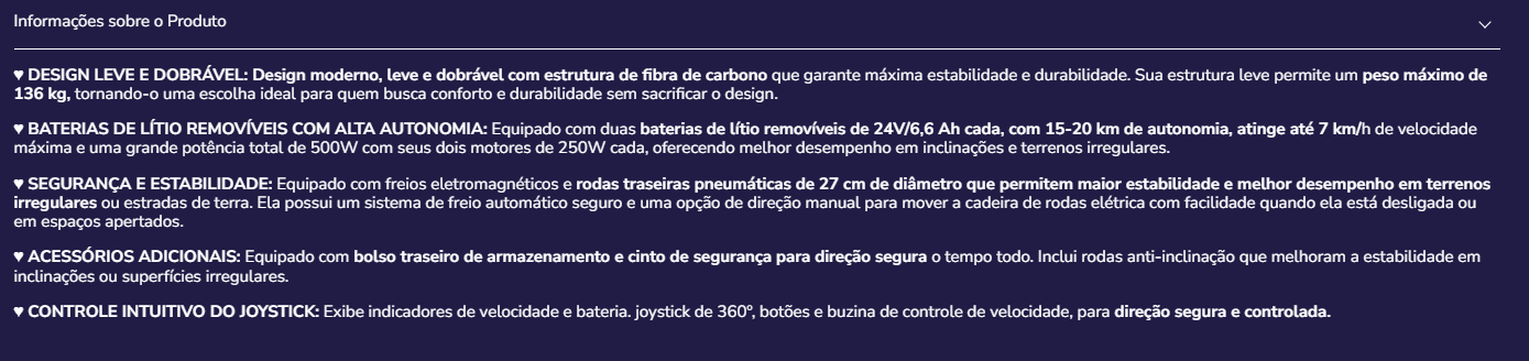 Cadeira de rodas eletrica fibra K10076