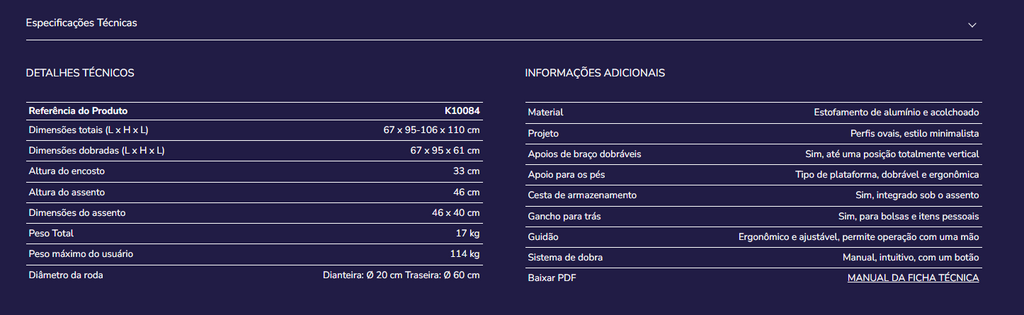 Cadeira de rodas K10084