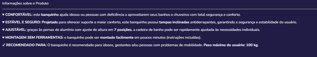 Banco de banho  P30002