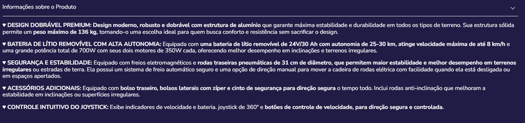 Cadeira de rodas eletrica Kmina K10074